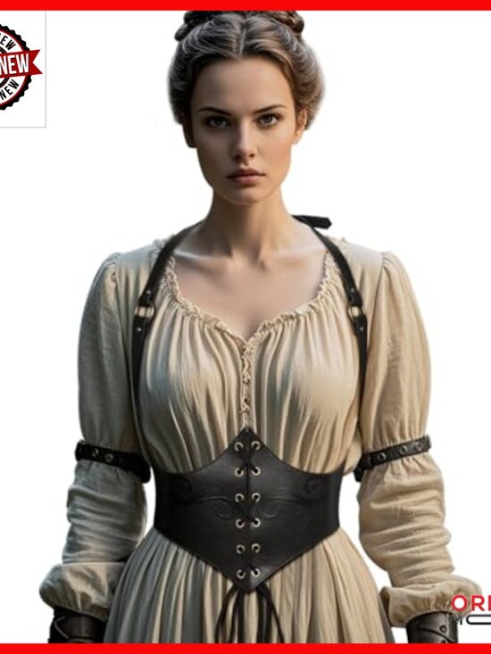 Faux Leather Corset Belt Adjustable 29-31in Renaissance Steampunk Cosplay main image 4